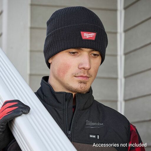 Milwaukee M750B Rib-Knit Cuffed Beanie - Black – image 3