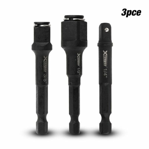 Xtorque XSA2I1 3pce 2 In 1 Socket Adaptor Set Black
