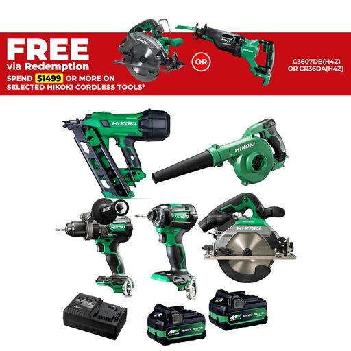 HiKOKI CHIPPYKIT(HRZ) 18V 5.0Ah/36V 2.5.Ah Li-ion MultiVolt Cordless Brushless Carpentry Starter Kit