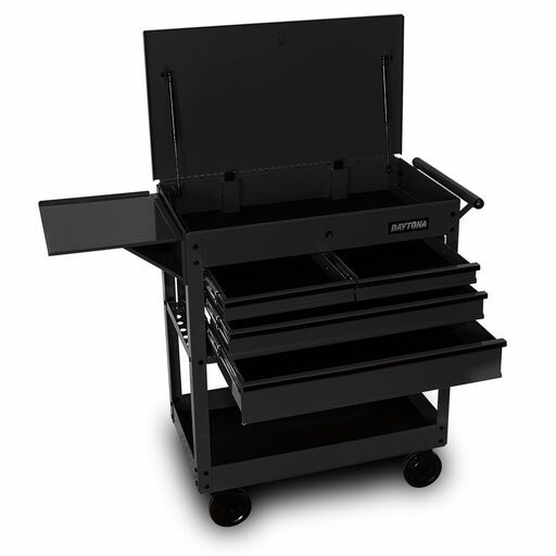Daytona D4CABK 30" 4 Drawer Utility Cart with Full Lid - Black – image 4