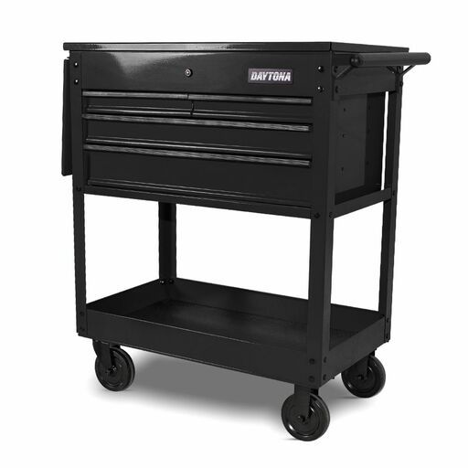Daytona D4CABK 30" 4 Drawer Utility Cart with Full Lid - Black – image 2
