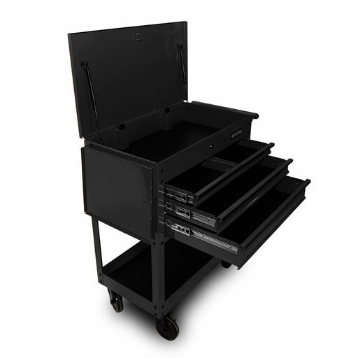 Daytona D4CABK 30" 4 Drawer Utility Cart with Full Lid - Black – image 3