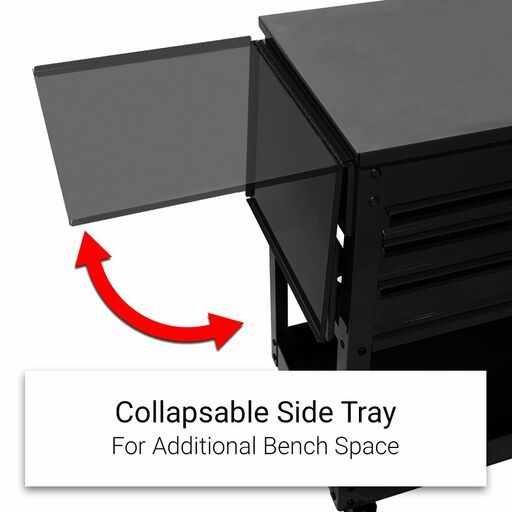 Daytona D4CABK 30" 4 Drawer Utility Cart with Full Lid - Black – image 5