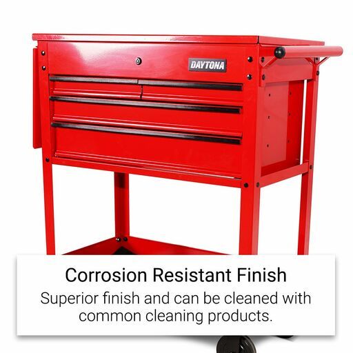 Daytona D4CARD 30" 4 Drawer Utility Cart with Full Lid - Red – image 5