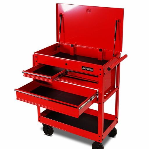 Daytona D4CARD 30" 4 Drawer Utility Cart with Full Lid - Red – image 9