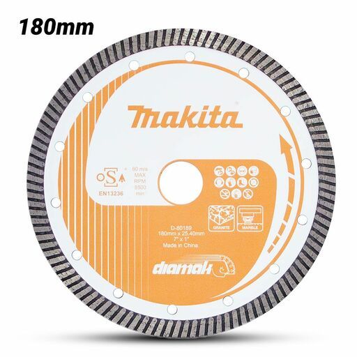 Makita D-80189 180mm x 25.4mm/22.23mm DIAMAK Turbo Diamond Blade