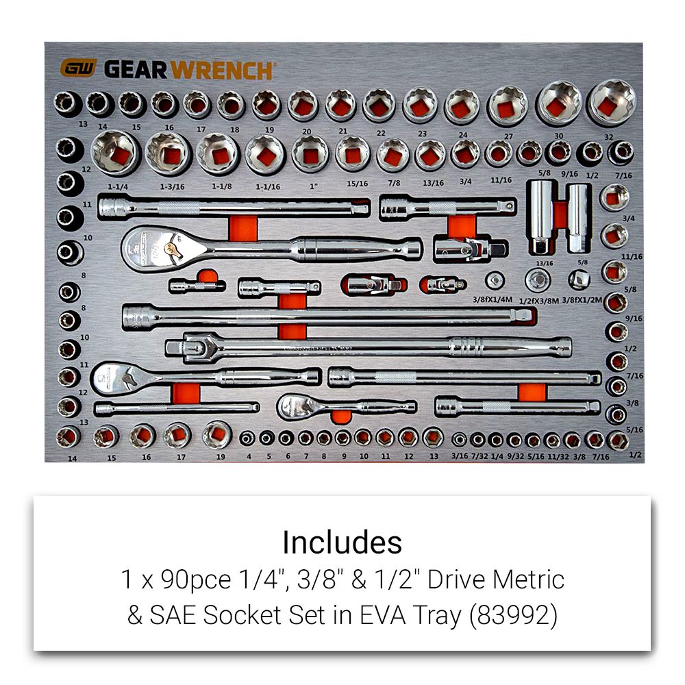 GEARWRENCH 89953WHITE 288pce Combination Tool Kit with 10 Drawer White Roller Cabinet – image 10