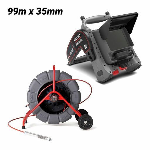 Ridgid 63583 + CS6x VERSA (64943) 99m x 35mm SeeSnake Standard Camera with TruSense & SeeSnake Digital Recording Monitor with Wi-Fi