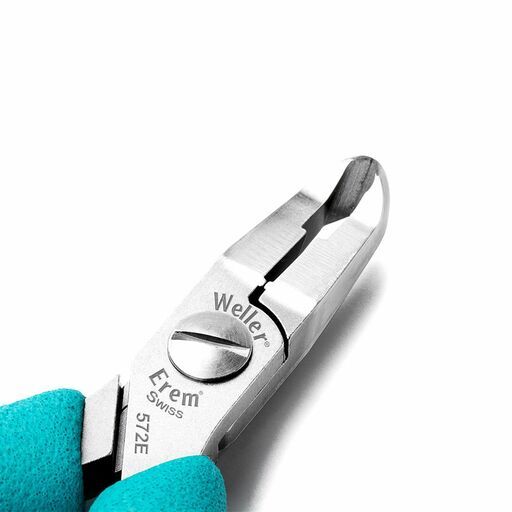 Weller 572E 4-1/2" ESD Safe Flush Angled Narrow Head Tip Cutter – image 2