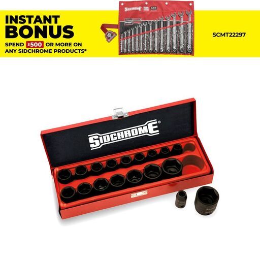 Sidchrome XS418M 18pce 1/2" Drive Metric Impact Socket Set