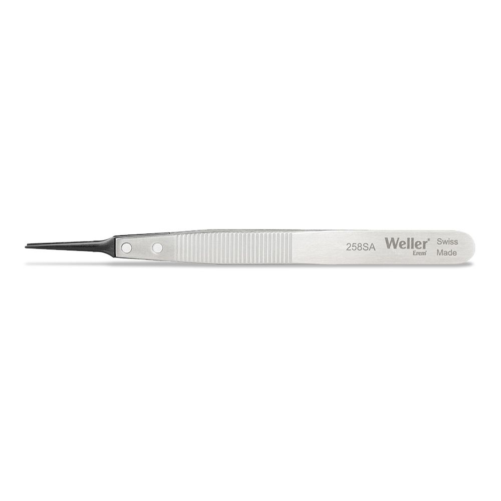 Weller 258SA 4-3/4" Pointed Synthetic Tip Precision Tweezers for Secure Handling – image 2