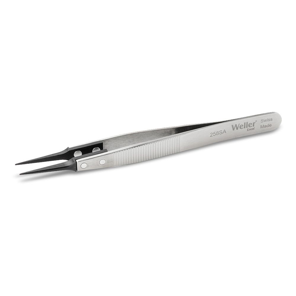 Weller 258SA 4-3/4" Pointed Synthetic Tip Precision Tweezers for Secure Handling – image 4