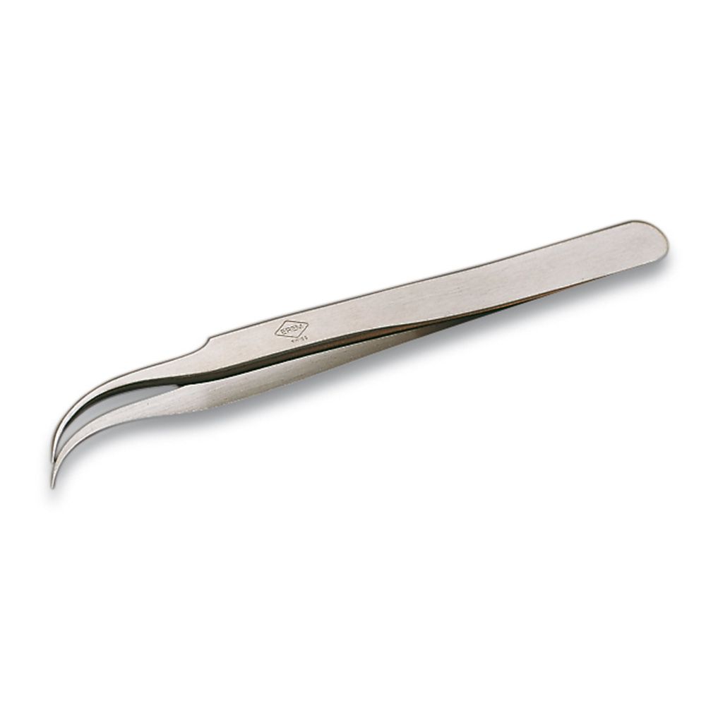 Weller 7SA 4-1/2" Curved Pointed Relieved Tip Precision Tweezers for Confined Spaces – image 2