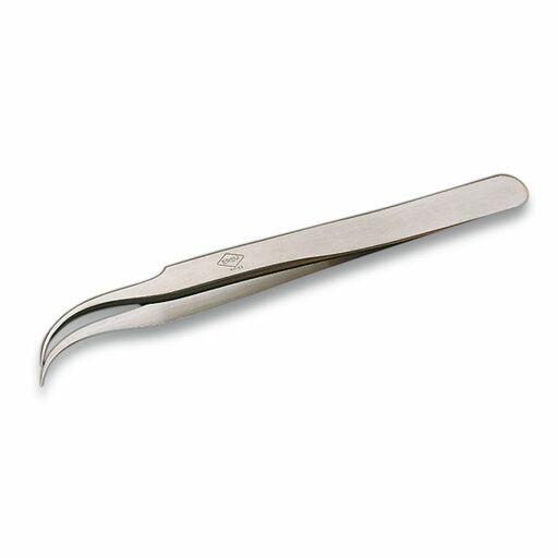 Weller 7SA 4-1/2" Curved Pointed Relieved Tip Precision Tweezers for Confined Spaces – image 2