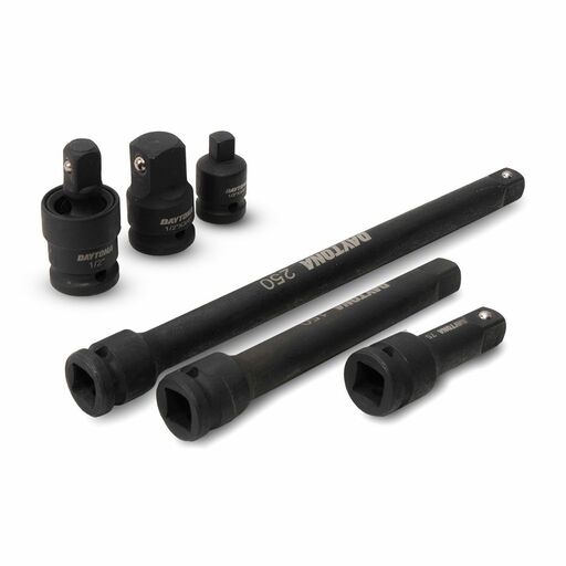 Daytona D6IS12 6pce 1/2" Drive Industrial Impact 75-250mm Extension Bar & Universal Joint Adapter Set – image 2