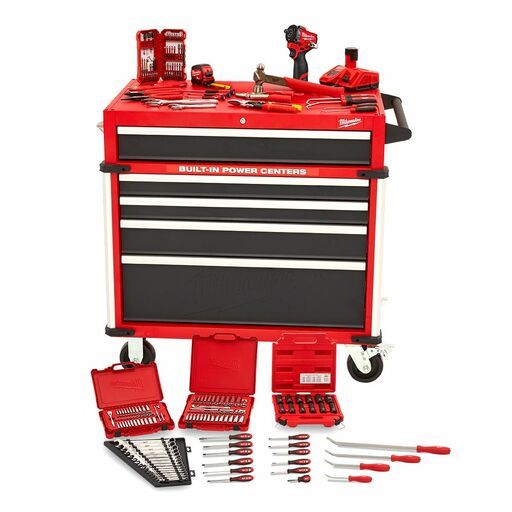Milwaukee MTK238C36V3 238pce 36" Automotive Starter Toolkit in 5 Drawer Steel Tool Cabinet Trolley