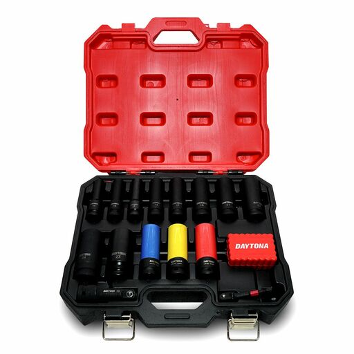 Daytona DSS4812 48pce 1/2" Deep Impact Sockets & Bit Set PH1-PH3, 2-6mm, SQ1-SQ3, T10-T40 Bits, 10-27mm Sockets With 75mm Extension Bar, 1/4" x 1/2" Drive Adaptor and Magentic C-Clip Coupler – image 2