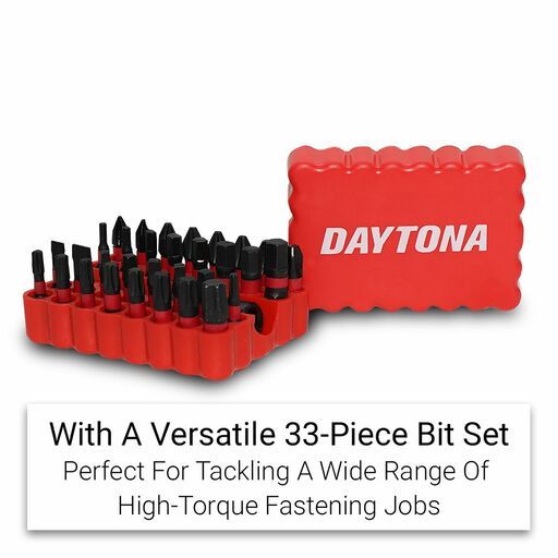 Daytona DSS4812 48pce 1/2" Deep Impact Sockets & Bit Set PH1-PH3, 2-6mm, SQ1-SQ3, T10-T40 Bits, 10-27mm Sockets With 75mm Extension Bar, 1/4" x 1/2" Drive Adaptor and Magentic C-Clip Coupler – image 3
