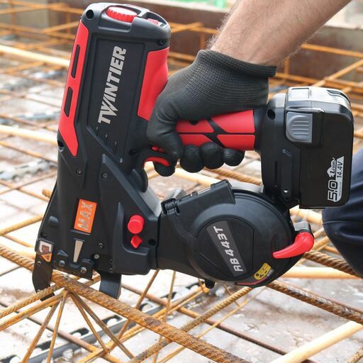 MAX MEGA-MAX-RB443-RB613 4.4V 4.0Ah/5.0Ah Li-ion Twin Tier Cordless Rebar Tying Tool + Brushless TwinTier Rebar Tie Gun with 40 x 30-Pack 2 x 1mm Tie Wire Coils – image 11