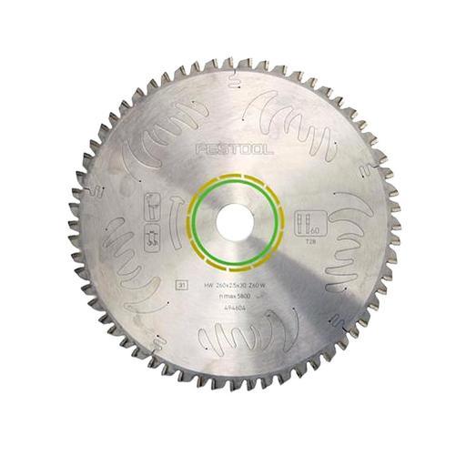 Festool 494604 (HW 260X2.5X30 W60) 260mm (10-1/4") 60-Teeth Wood Saw Blade – image 2