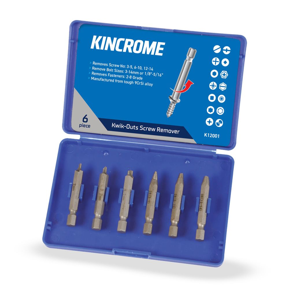 Kincrome K12001 6pce Kwik-Outs Damaged Screw & Bolt Remover – image 1