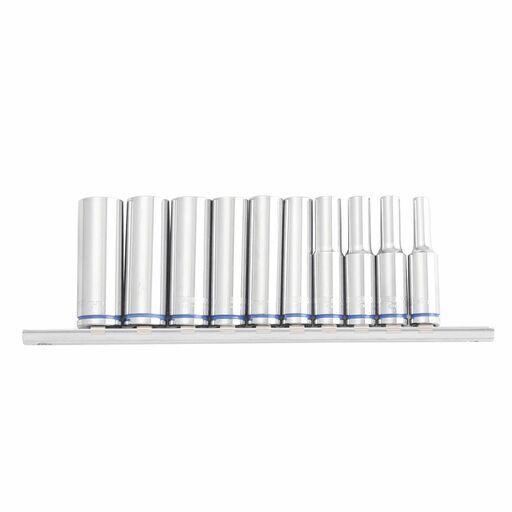Kincrome K2176 10pce 1/4" Drive Metric Deep Socket Clip Rail Set