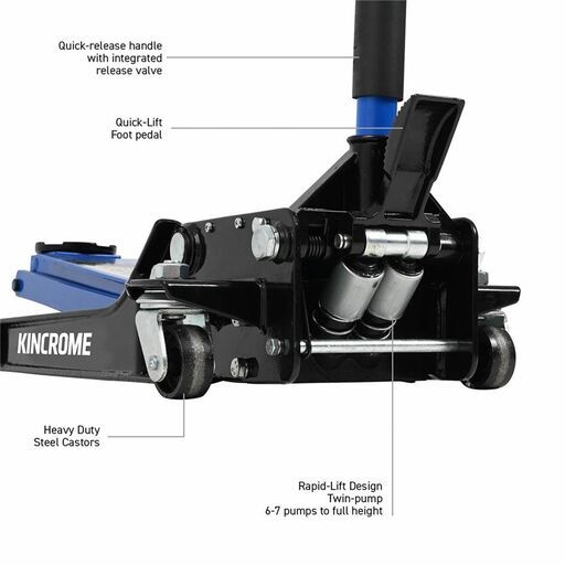Kincrome K12164 1,100kg Hydraulic Garage Jack - Super Low Profile – image 4