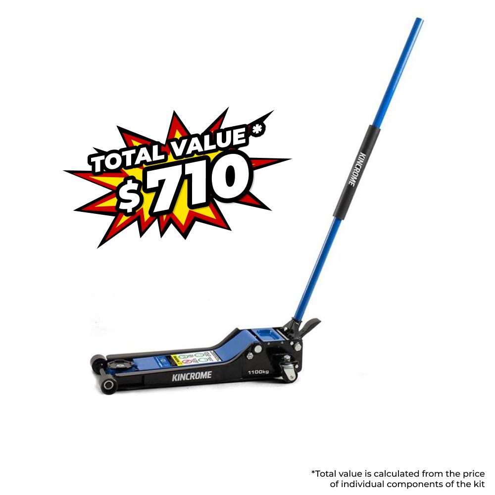 Kincrome K12164 1,100kg Hydraulic Garage Jack - Super Low Profile