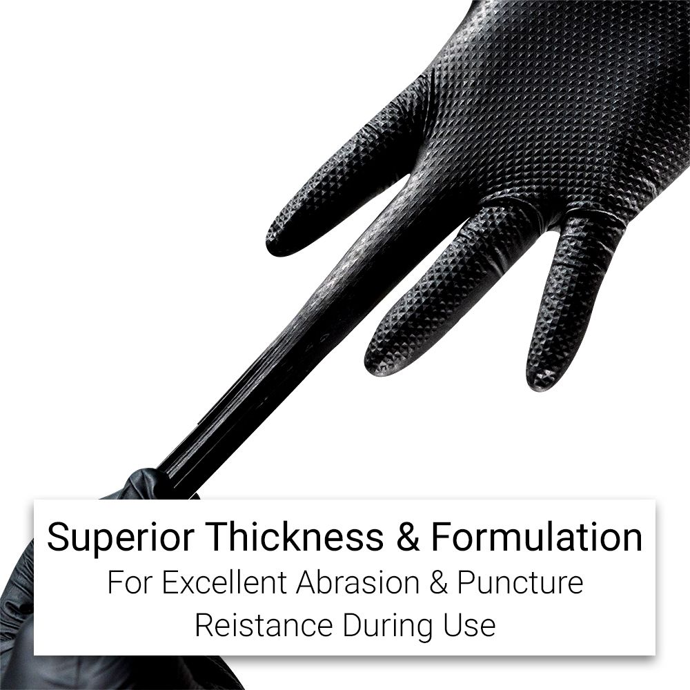 Raptor RDN100 100-Pack Heavy Duty Disposable Nitrile Dipped Grip Gloves - Medium - X-Large – image 4