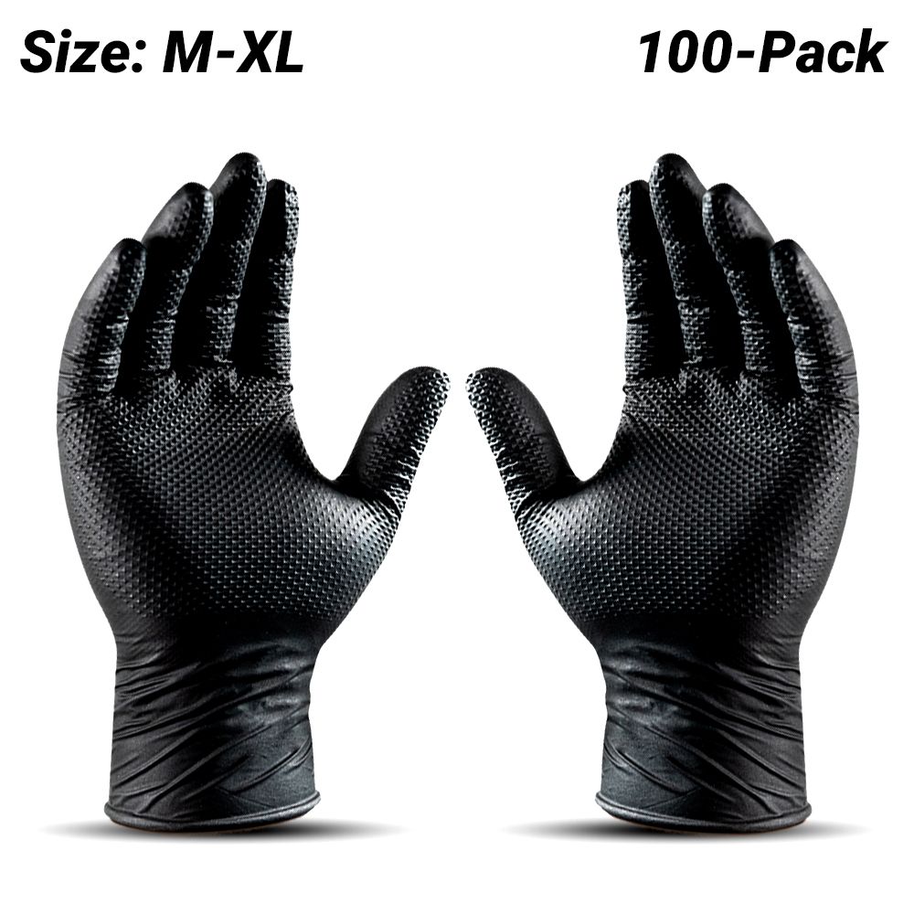 Raptor RDN100 100-Pack Heavy Duty Disposable Nitrile Dipped Grip Gloves - Medium - X-Large – image 1