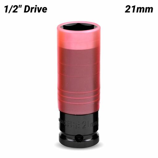 Kincrome K2184 21mm 1/2" Drive Wheel Nut Super Impact Socket - Red
