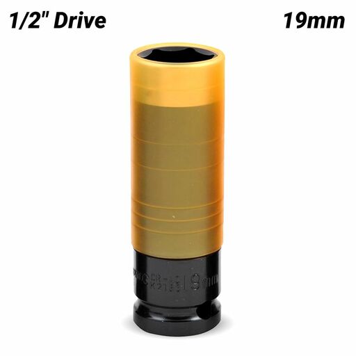Kincrome K2183 19mm 1/2" Drive Wheel Nut Super Impact Socket - Yellow