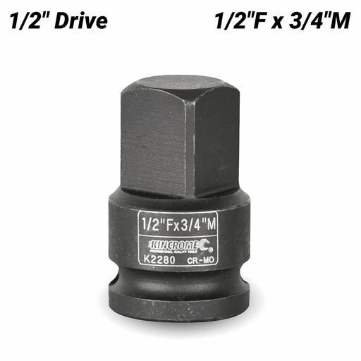 Kincrome K2280 1/2"F x 3/4"M 1/2" Drive Impact Adaptor
