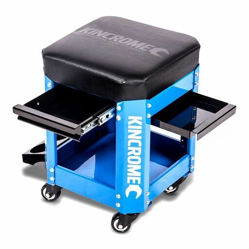 Kincrome K8114 2 Drawer Electric Blue Workshop Creeper Seat