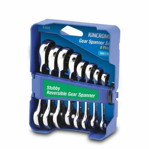 Kincrome K3802 8pce Metric Stubby Reversible Gear Spanner Set – image 2
