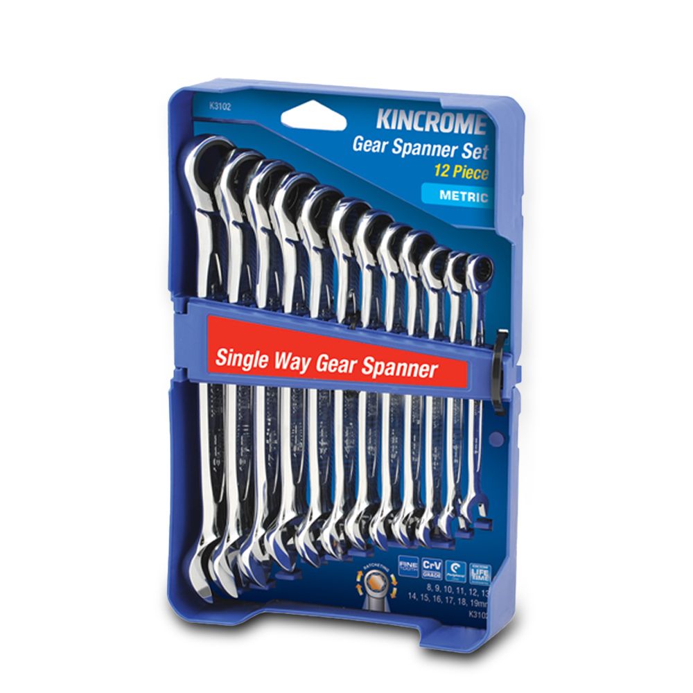 Kincrome K3102 12pce Metric Signle Way Gear Spanner Set – image 2
