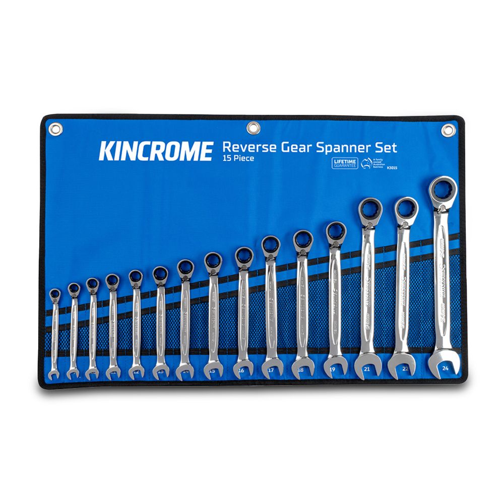 Kincrome K3015 15pce Metric Reversible Gear Spanner Set – image 2