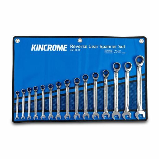 Kincrome K3015 15pce Metric Reversible Gear Spanner Set – image 2
