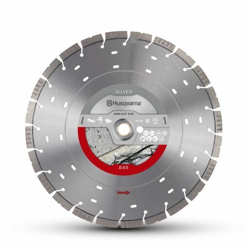 Husqvarna VARI-CUT S45 (534976960) 500mm / (20") Silver 3.6mm Segmented Diamond Blade – image 2