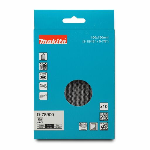 Makita D-78900 10-Pack 100mm x 150mm A120 Grit Mesh Sanding Delta Sheets – image 3