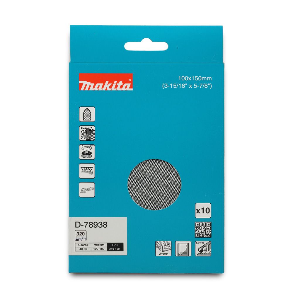 Makita D-78938 10-Pack 100mm x 150mm A320 Grit Mesh Sanding Delta Sheets – image 3