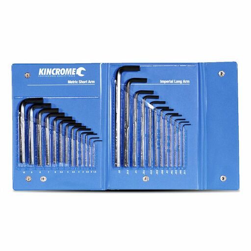 Kincrome HKW25C 25pce Imperial & Metric Hex Key Wrench Set