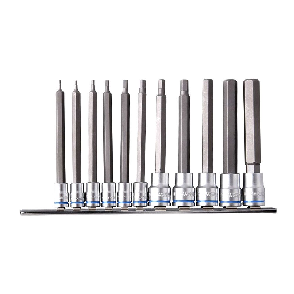 Kincrome K5223 11pce 1/4 & 3/8 Drive Hex Socket Set Long Series - Metric – image 1