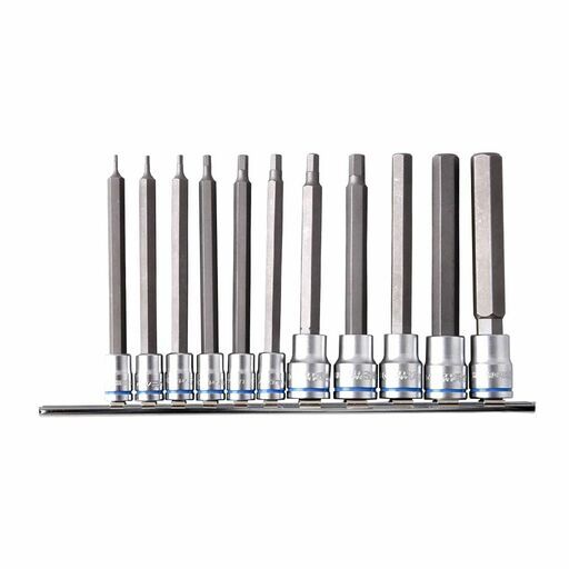 Kincrome K5223 11pce 1/4 & 3/8 Drive Hex Socket Set Long Series - Metric