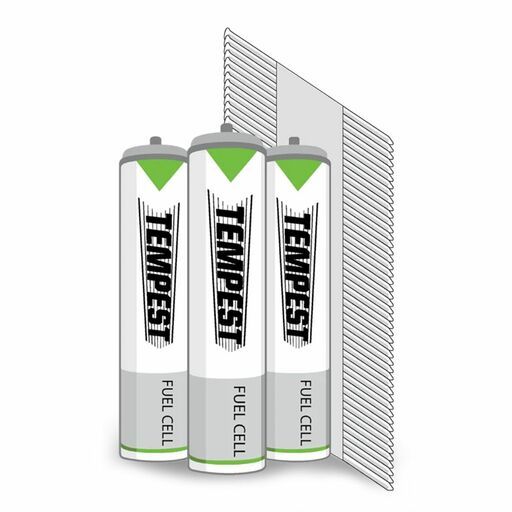 Tempest TEM0075B Tempest 3000-Pack Impulse 3.05mm x 75mm Bright D-Head Framing Nails + 3 Fuel Cells – image 3