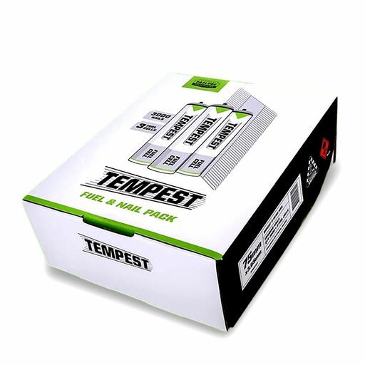 Tempest TEM0075G Tempest 3000-Pack Impulse 3.05mm x 75mm Galvanised D-Head Framing Nails + 3 Fuel Cells – image 2