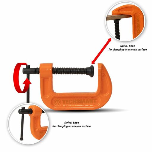 Techsmart TGPGC2 50mm (2") General Purpose G-Clamp – image 6
