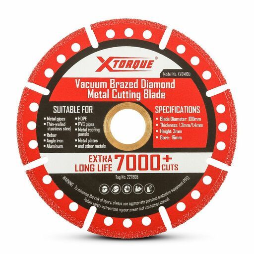 Xtorque XVBM100 100mm x 22.23mm x 1.2mm Vacuum Brazed Diamond Metal Cutting Blade – image 2