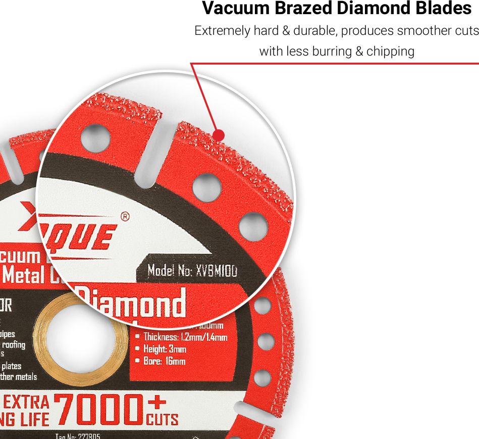 Xtorque XVBM100 100mm x 22.23mm x 1.2mm Vacuum Brazed Diamond Metal Cutting Blade – image 3