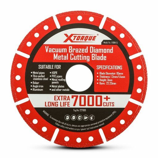 Xtorque XVBM115 115mm x 22.23mm x 1.2mm Vacuum Brazed Diamond Metal Cutting Blade – image 2